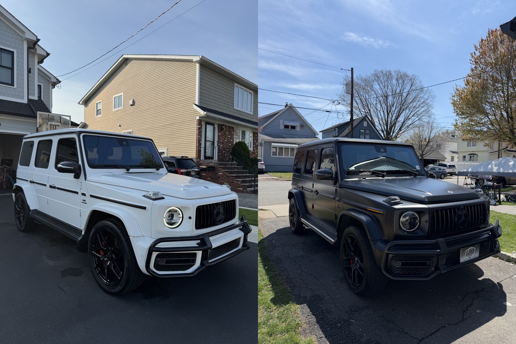 White and matte black Mercedes-Benz G-Wagons detailed by Yael