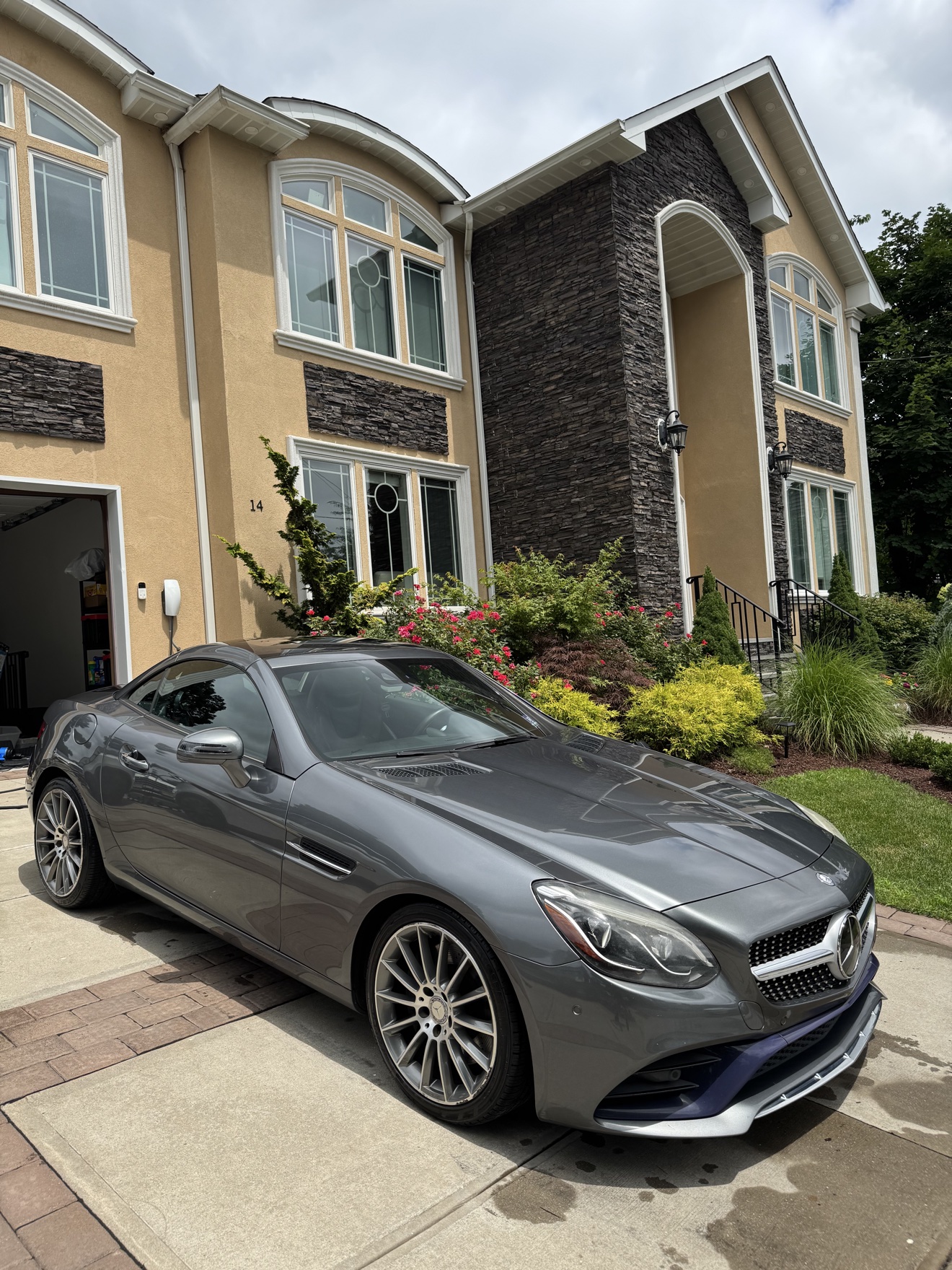 Gray Mercedes-Benz SLC 300 roadster after detailing