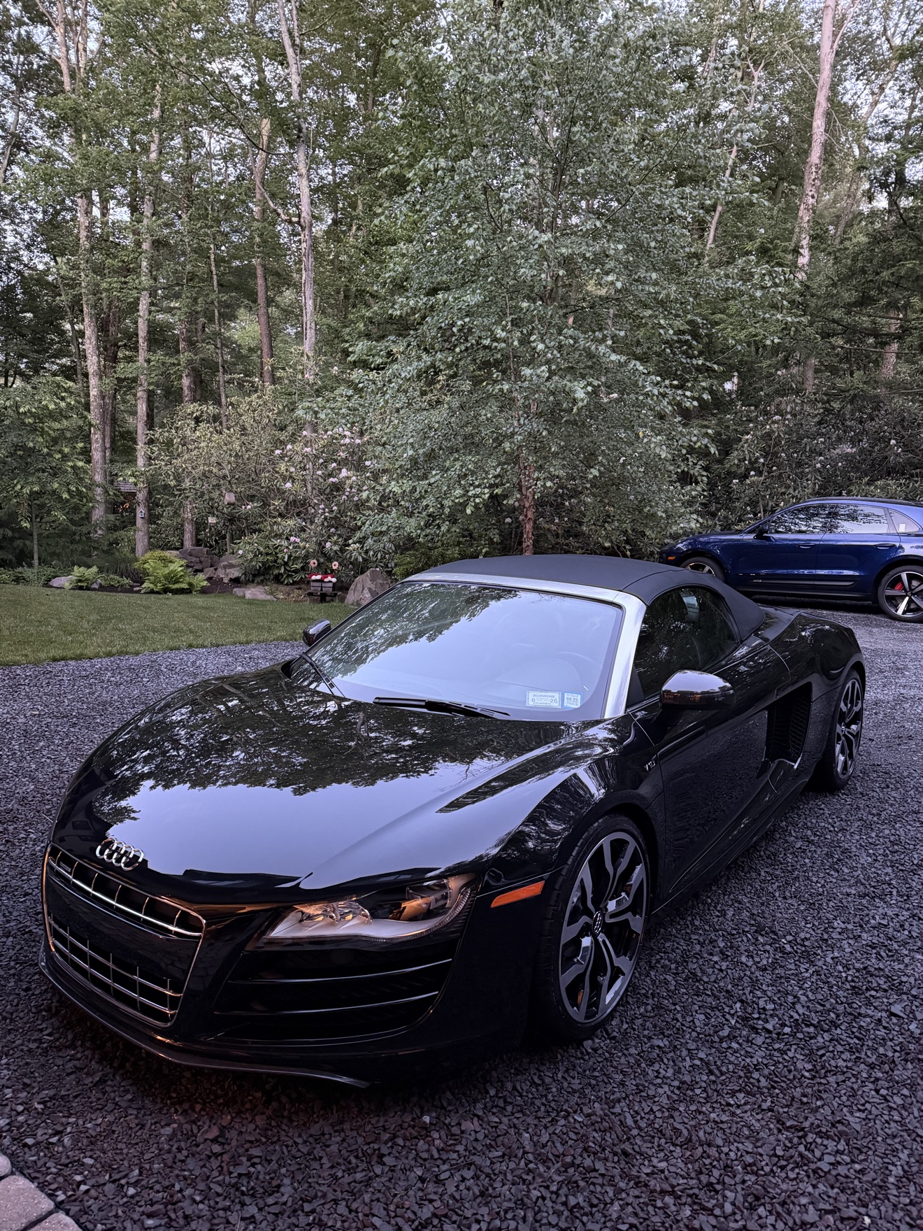 Black Audi R8 Spyder convertible after detailing